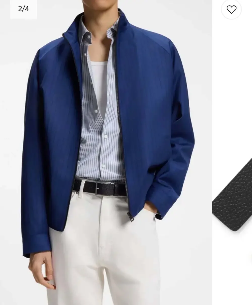 HUGO Grained Leather Belt with Silver-Effect Pin Buckle